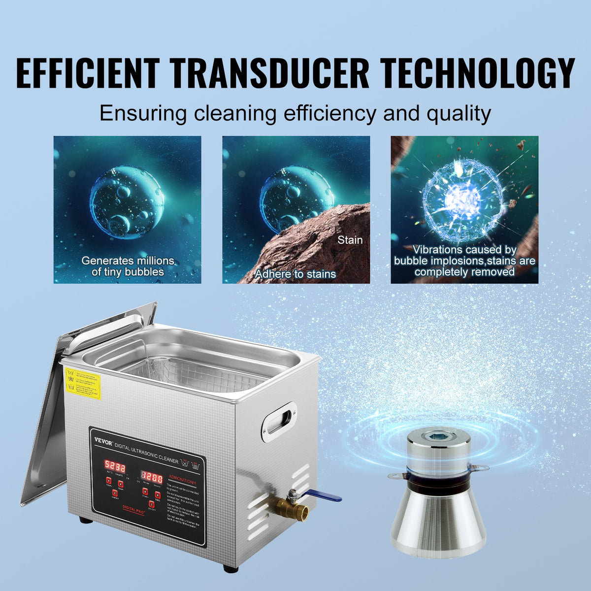 VEVOR Industrial Ultrasonic Cleaner - Select Your Configuration - SXCSBQXJ10L02FU3NV1 - view 3