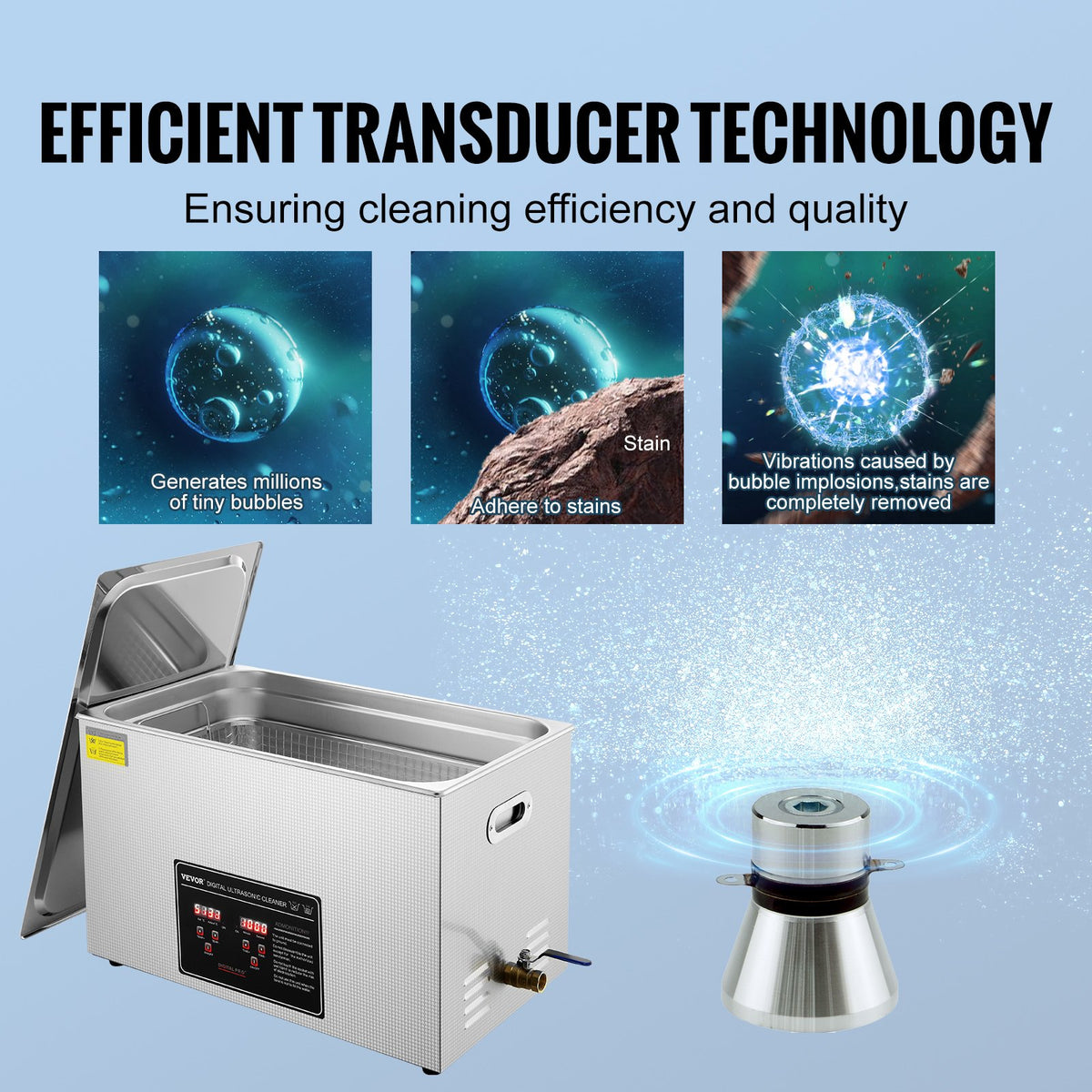 VEVOR Industrial Ultrasonic Cleaner - Select Your Configuration - SXCSBQXJ30L004J75V1 - view 3