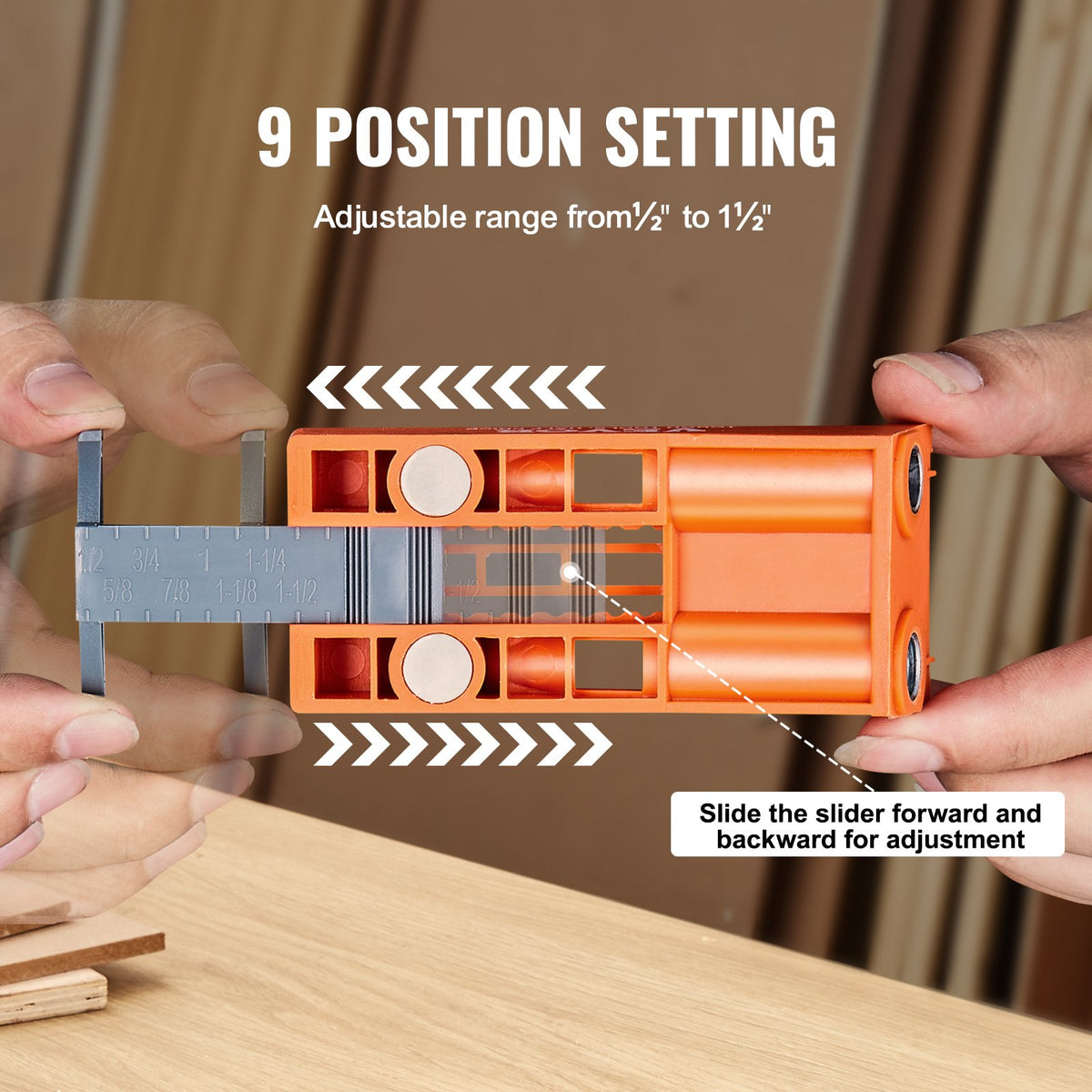 VEVOR Pocket Hole Jig, 56 Pcs Mini Jig Pocket Hole System with 9" C-clamp, Step Drill, Wrench, Square Drive Bit, Drill Stop Ring, and Screws, for DIY Carpentry Projects - SXKKJPJJQMINIQHP4V0 - view 3
