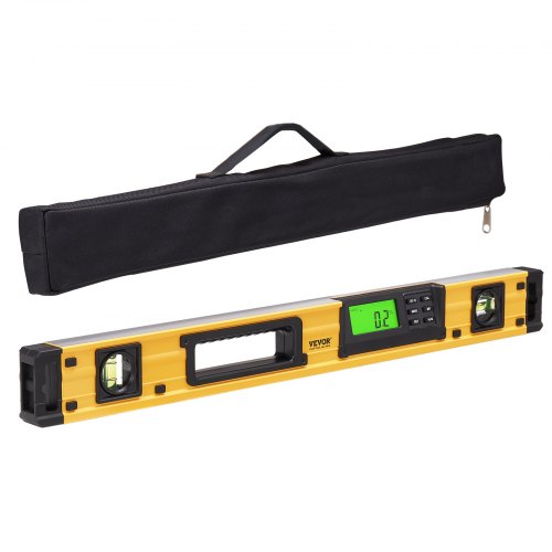 VEVOR Magnetic Torpedo Level, 600mm, LED Backlit Screen Mechanical Bubble Vials Ruler for 0-360 Degree, Gravity Sensor Aluminum Alloy Leveler Tool w/ Viewing Window, Shock-Resistant for Plumbing, Wood - SXSPCBGYJP24IQ8BUV0 - view 1