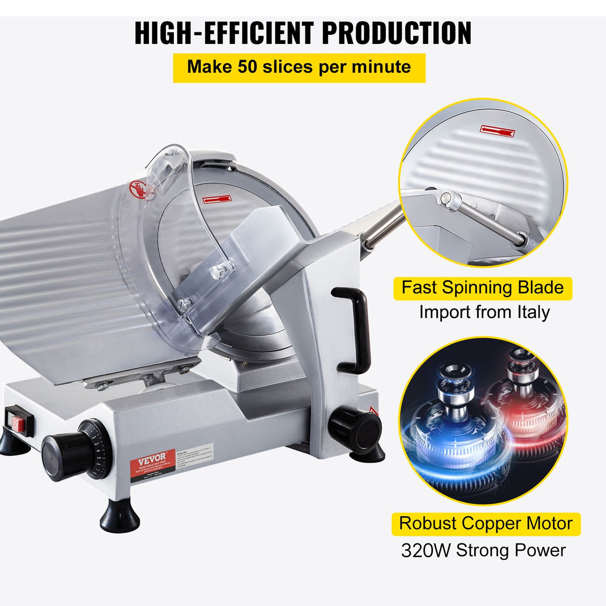VEVOR Commercial Meat Slicer - Select Your Configuration - SYDRQPJ250W1ZKZOVV1 - view 3