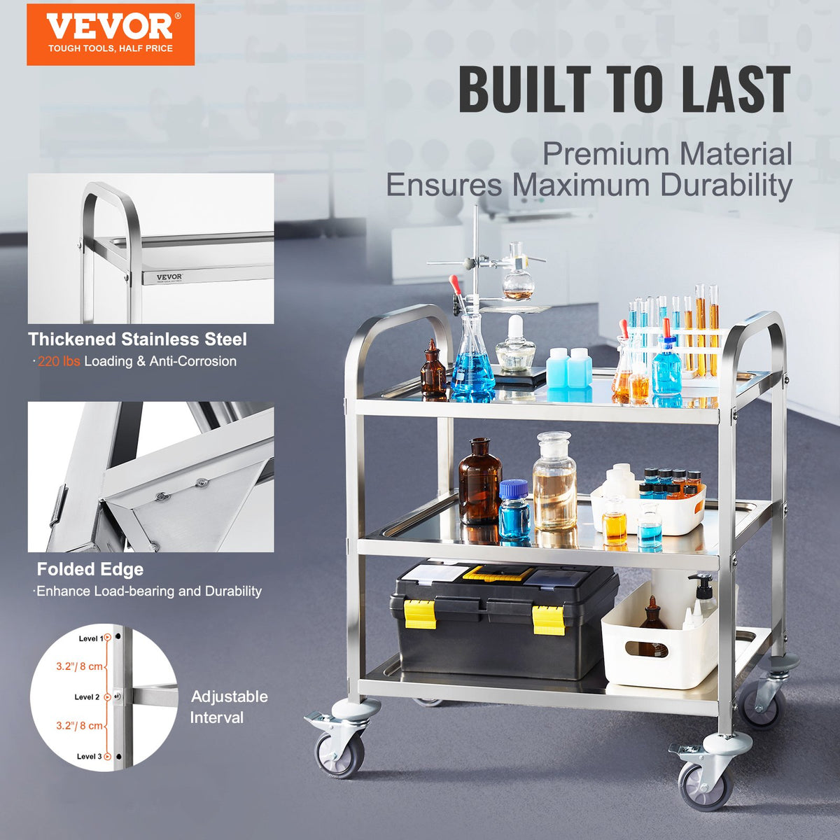 VEVOR Lab Carts - Select Your Configuration - SYSSTCFB20134R3PNV0 - view 2