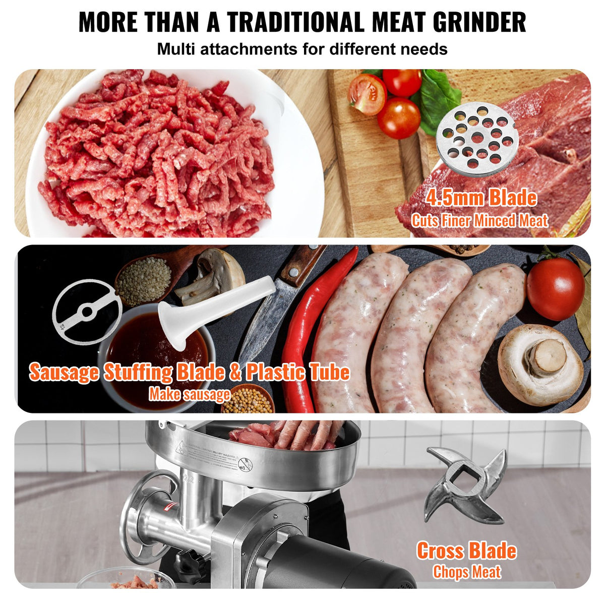 VEVOR Commercial Electric Meat grinder - Select Your Configuration - SYTMDDJRJSYSG7U4BV1 - view 3