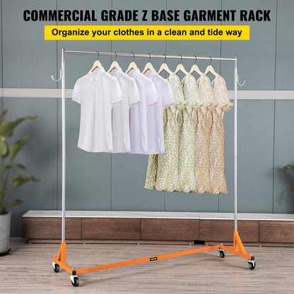 VEVOR Z Rack, Industrial Grade Z Base Garment Rack, Rolling Z Garment Rack, Sturdy Steel Z Base Clothing Rack with Lockable Casters for Home Garment Store Display Commercial Use Or - SYZ6016518011BJWOV0 - view 2