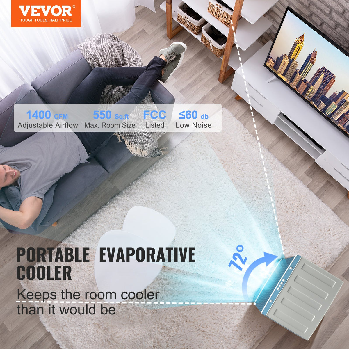 VEVOR Swamp Evaporative Cooler - Select Your Configuration - SYZF100W32CM52LQAV1 - view 2