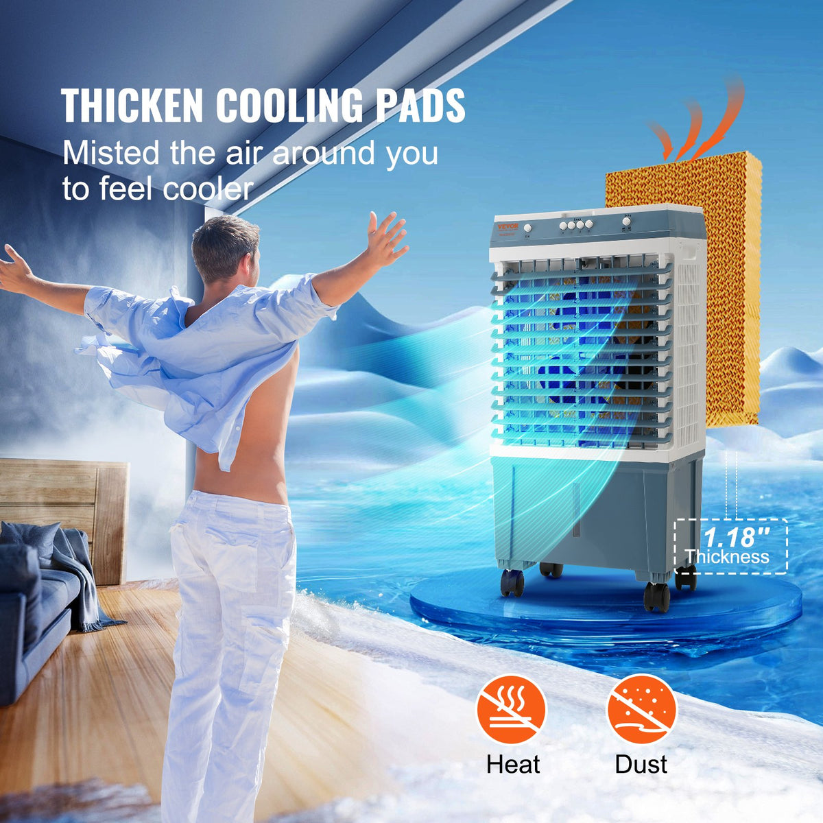 VEVOR Swamp Evaporative Cooler - Select Your Configuration - SYZF100W32CM52LQAV1 - view 3