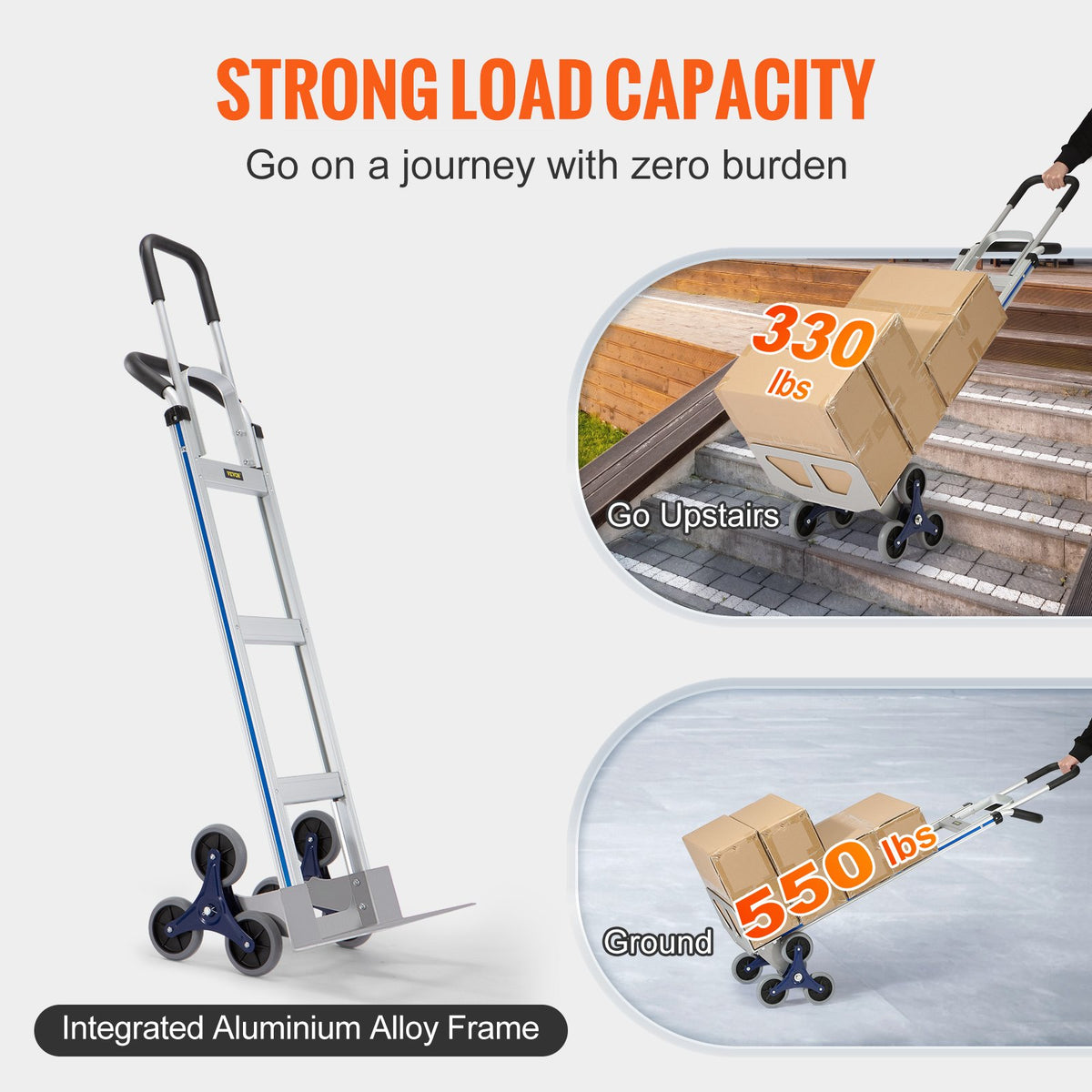 VEVOR Non-Dolly Stair Climbing cart - Select Your Configuration - TCSPLCX250KG6MDK3V0 - view 3
