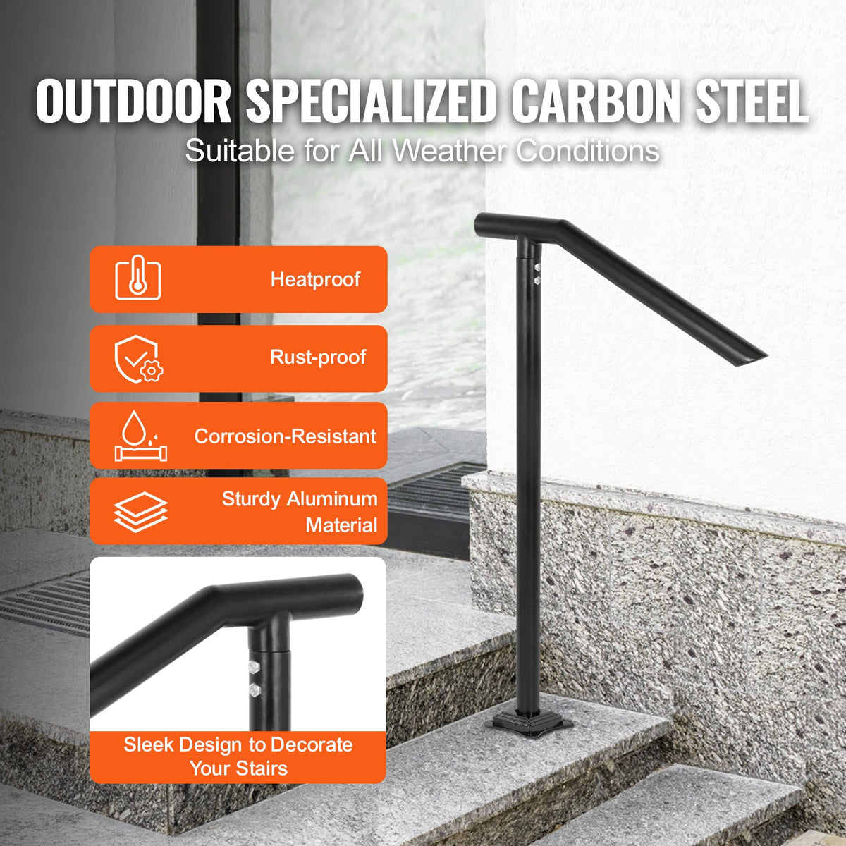 VEVOR Outdoor column stair handrail - Select Your Configuration - TFBXYGLZHS3C1XYBOV0 - view 3