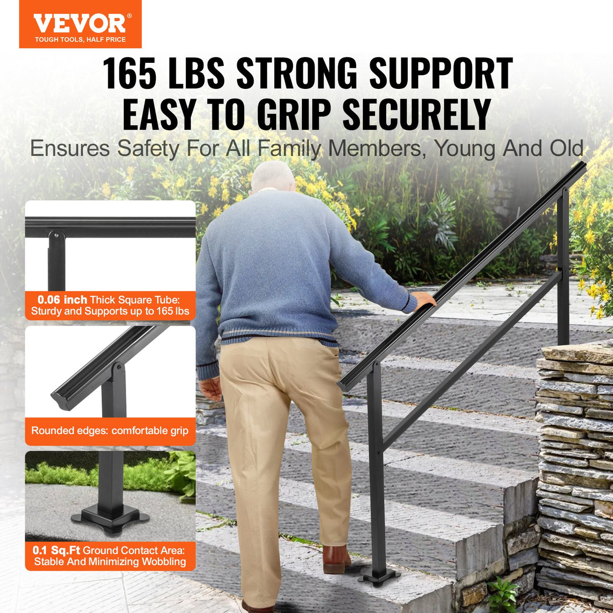 VEVOR Stair Handrails - Select Your Configuration - TFDGLZHS5FT585EFIV0 - view 2