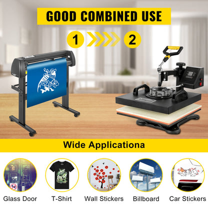 VEVOR Digital Clamshell 15" X 15" (38 X 38cm) Heat Transfer Press + 28 Inch Vinyl Cutter Machine Kit Software - THJ3838+KZJ-72001V1 - view 2