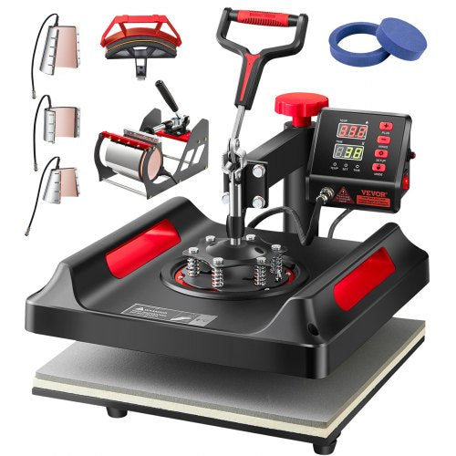 VEVOR Heat Press Machine 8 in 1 Combo, Heat Press 15x15, Swing Away T Shirt Printing Machine Digital Control, Multifunction Heat Transfer Machine Sublimation Heat Press for T-Shirt - TJBYXKHSP8038YNQ3V1 - view 1