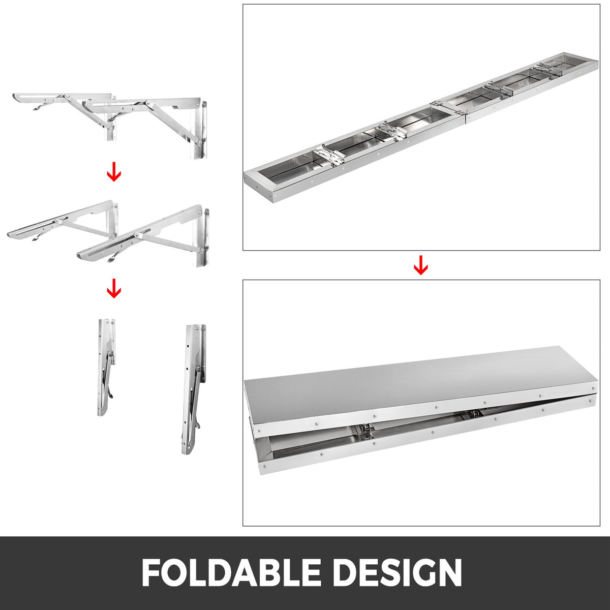 VEVOR Folding Concession Serving Shelf - 96 x 12 in - product view 3