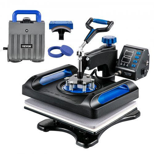VEVOR Heat Press, 12 x 15 inches 800W, 5-in-1 Combo for Sublimation Transfer, Featuring Dual Digital Controls, Ideal for T-Shirts, Mugs, Caps, Plates, Blue - TJWHYXKLP8001XS01V1 - view 1