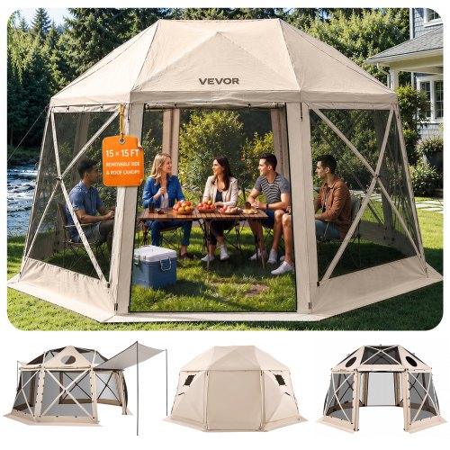 VEVOR Camping Gazebo Screen Tent - Select Your Configuration - TMZPQXK13M154R6JO001V0 - view 1