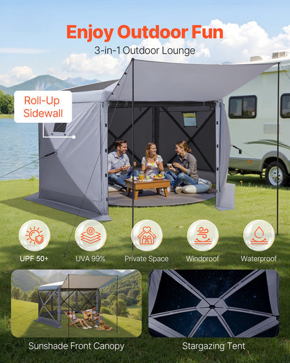 VEVOR Camping Gazebo Screen Tent - Select Your Configuration - TMZPXKTMK6M19E7LB001V0 - view 3