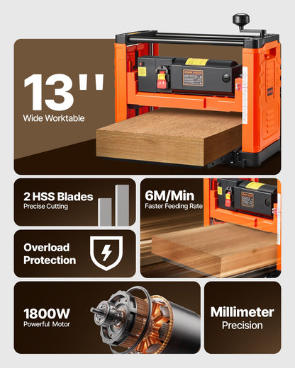 VEVOR Wood Planer & Accessories - Select Your Configuration - TSBCDSZD2DP18MIW6001V1 - view 2