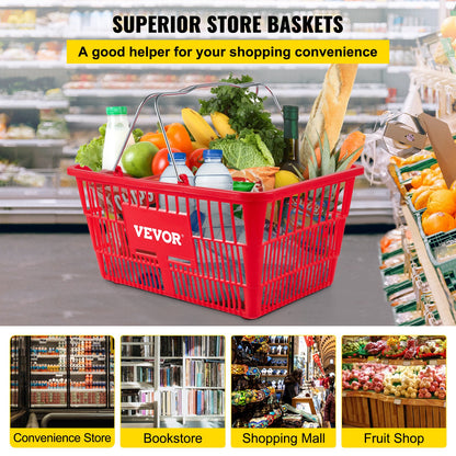 VEVOR Handheld Shopping Baskets - Red, 12 Pack - product view 2