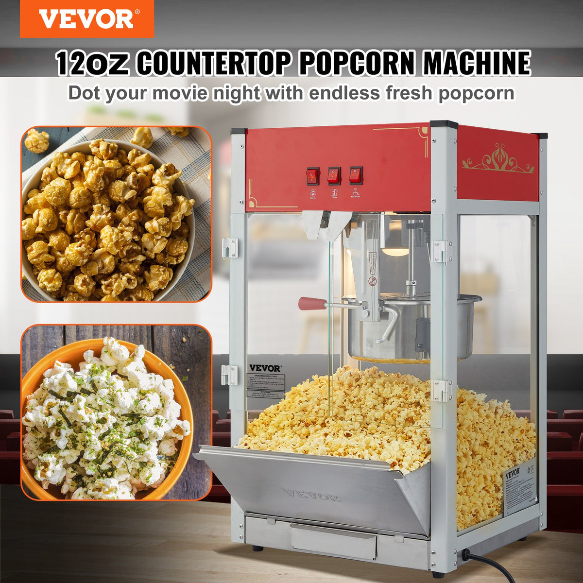 VEVOR Popcorn Machines - Select Your Configuration - TSBM12OZ1440WP6BRV1 - view 2