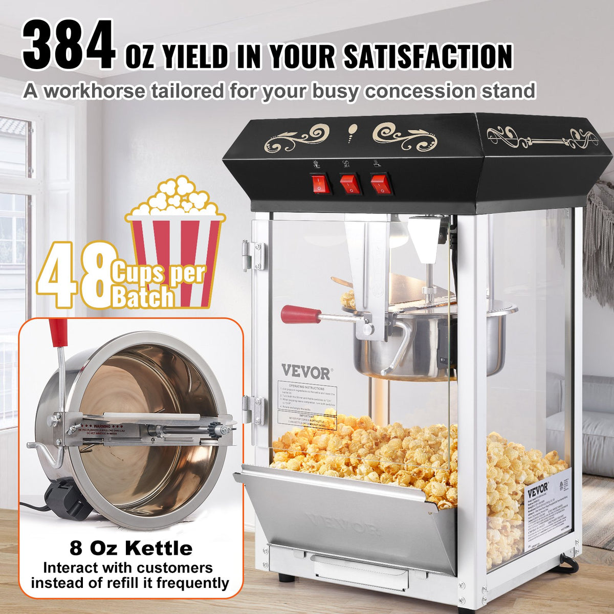 VEVOR Popcorn Machines - Select Your Configuration - TSBMHJ8OZ850M1C6BV1 - view 3