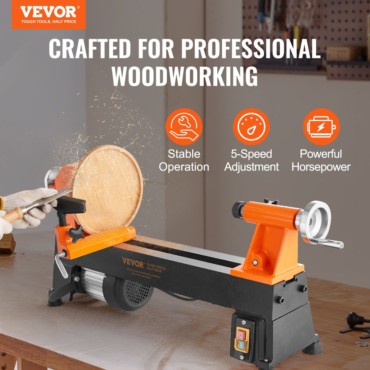 VEVOR Woodworking Lathes - Select Your Configuration - TSMGCCT1805HPDPOXV1 - view 2