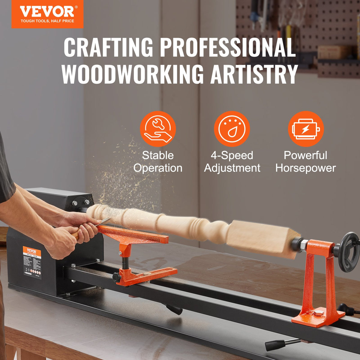 VEVOR Woodworking Lathes - Select Your Configuration - TSMGCCY4005HPM54JV1 - view 2