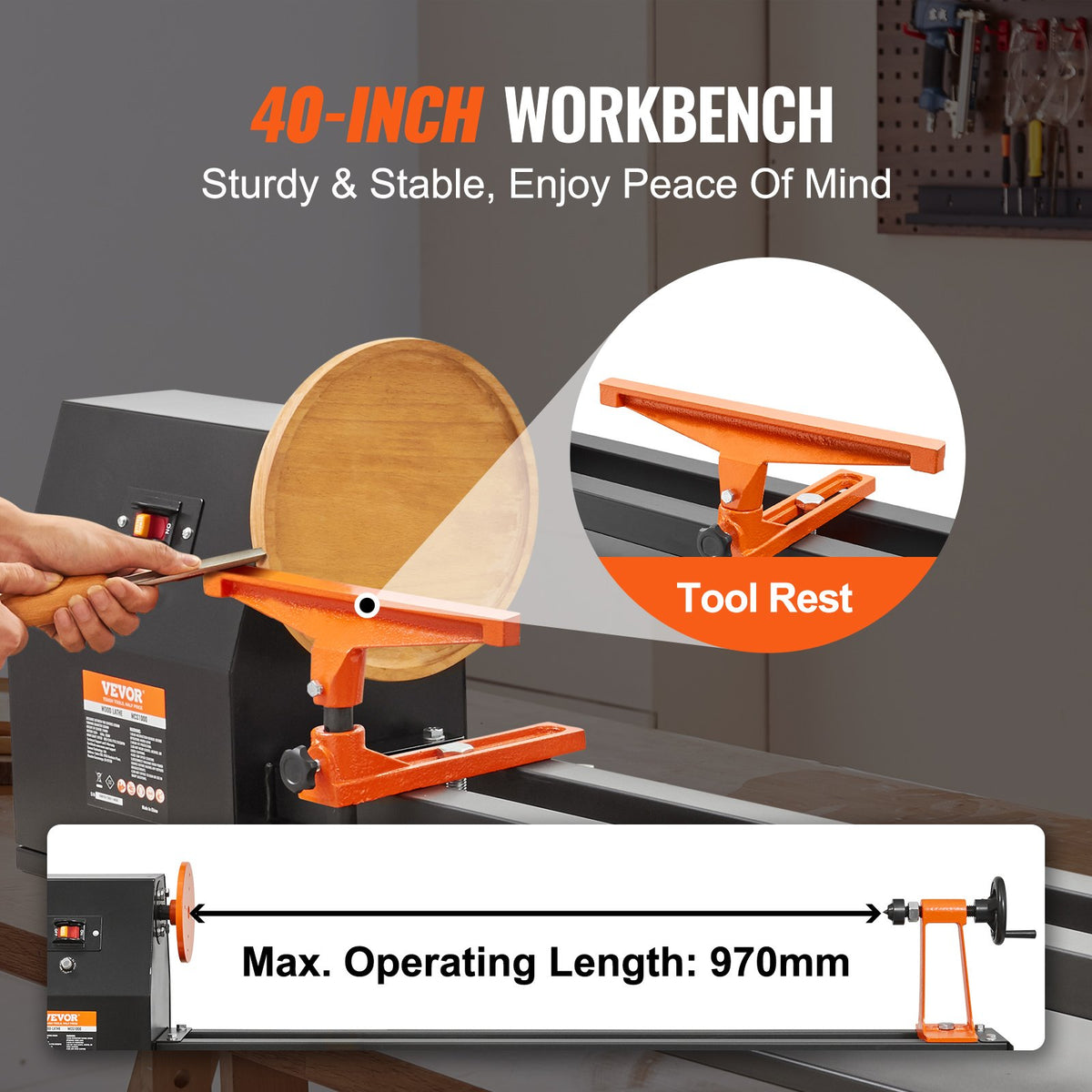 VEVOR Woodworking Lathes - Select Your Configuration - TSMGCCY4005HPM54JV1 - view 3