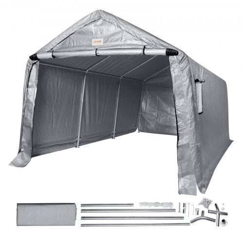 VEVOR Weather-Resistant Storage Tent, 10x15x8ft Durable Instant Shelter Canopy for Vehicles & Equipment with Easy Access Zip Door and Airflow Windows, Ideal for Outdoor Use - TYCW10FTX15FTRDIDV0 - view 1