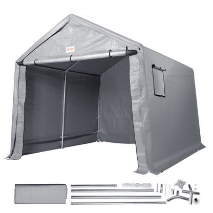 VEVOR Outdoor Storage Tent, 8x14x7.6 ft Durable Seasonal Shelter, Instant Setup Canopy with Roll-up Door & Breathable Windows for Bikes, Motorcycles & Garden Equipment - TYCWP8FTX14FTGJAMV0 - view 1