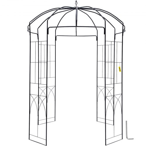 VEVOR Birdcage Shape Garden Arbor, 9\' High x 6.6\' Wide, Heavy Duty Wrought Iron Arbor, Wedding Arch Trellis for Climbing Vines in Outdoor Garden, Lawn, Backyard, Patio, Black - TYHYGMYCHSNL9G07VV0 - view 1