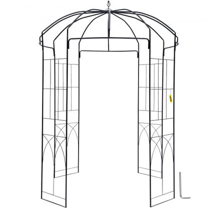 VEVOR Birdcage Shape Garden Arbor, 9\' High x 6.6\' Wide, Heavy Duty Wrought Iron Arbor, Wedding Arch Trellis for Climbing Vines in Outdoor Garden, Lawn, Backyard, Patio, Black - TYHYGMYCHSNL9G07VV0 - view 1