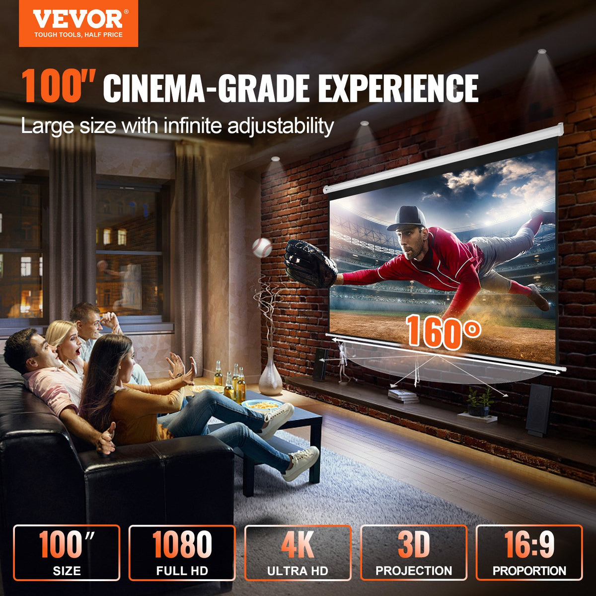 VEVOR Projection Screens - Select Your Configuration - TYPM20SDSJ106BD6YV0 - view 2