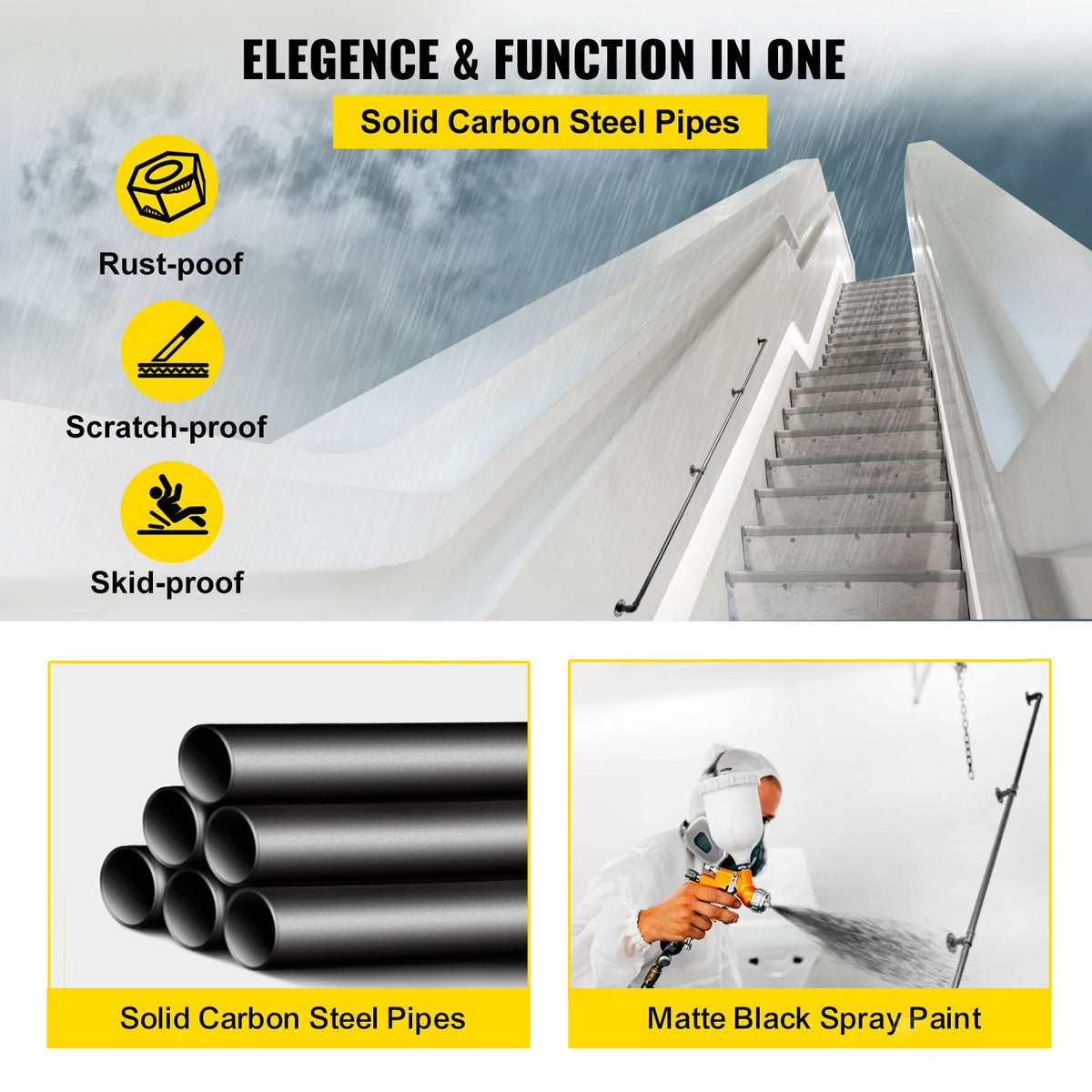 VEVOR indoor wall mounted stair handrail - Select Your Configuration - TZBGSLTFSGYG9VDEUV0 - view 3
