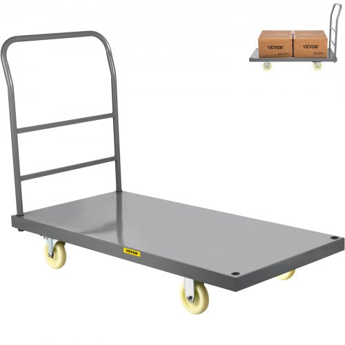 VEVOR Flatbed Utility Cart, Supports up to 2000 lbs, Dimensions 47"L x 24"W x 32"H, Equipped with 5" Nylon Wheels, Sturdy Steel Construction, Ideal for Transporting Luggage - TZPBTCBBD2000MZPIV0 - view 1