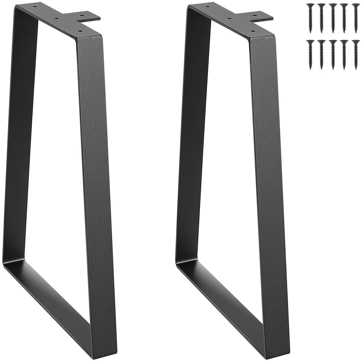 VEVOR Trapezoid Steel Table Legs, 16 in x Bottom-11.22 in x Top-6.89 in, Set of 2 - view 1