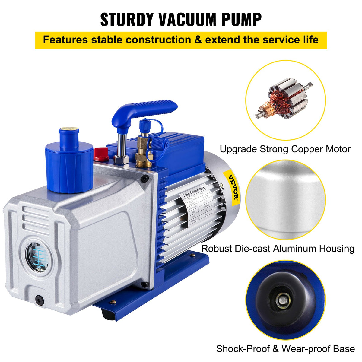 VEVOR A/C Vacuum Pumps - Select Your Configuration - VP280ZKB000000001V1 - view 3