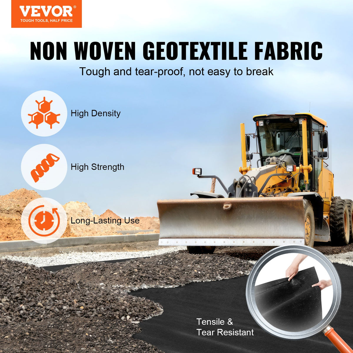 VEVOR PP Weed Barrier Fabric and Others - Select Your Configuration - WFB4100FT80A63RF2V0 - view 2
