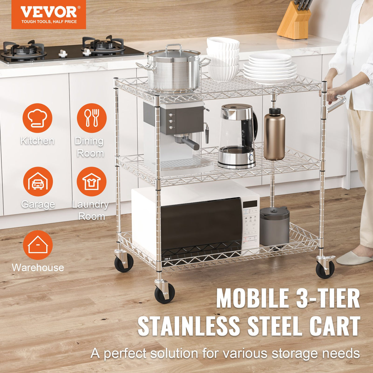 VEVOR Kitchen Cart - Select Your Configuration - WGCFTCCB30X184GWTV0 - view 2