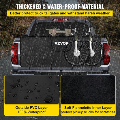 VEVOR Tailgate Pad, 54" Wide Pickup Truck Tailgate Bike Pad, Bike Tailgate Protection Cover Carries up to 5 Bikes, Truck Bed Bike Pad with PVC Outer Layer, Tool Pocket and Straps - WMGJBYC54PVC53HJHV0 - view 3