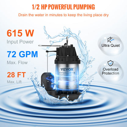 VEVOR Sewage Pumps - Select Your Configuration - WSBBX05HP110V2M4TV1 - view 3