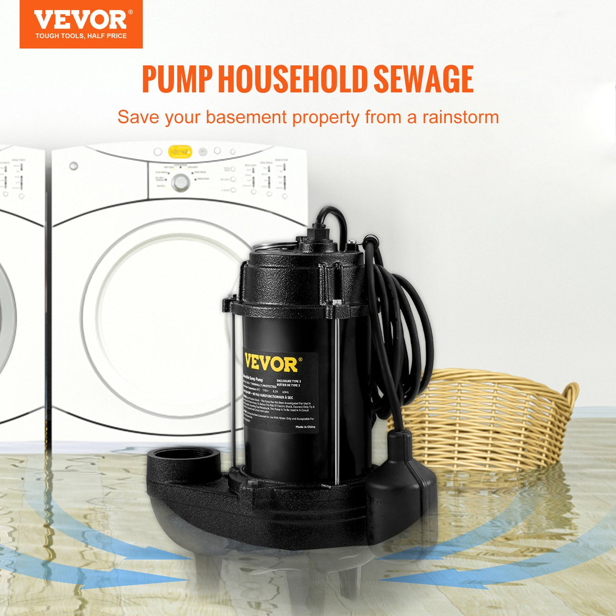 VEVOR Sewage Pumps - Select Your Configuration - WSBZ075HP110VIOA1V1 - view 2