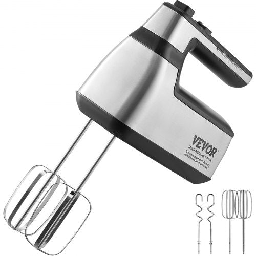 VEVOR Cordless Electric Hand Mixer, 100W, Continuously Variable Electric Handheld Mixer, with Turbo Boost Beaters Dough Hooks Storage Bag, Baking Supplies for Whipping Mixing Egg - WXSDDQ60W9YC0O2D0V1 - view 1