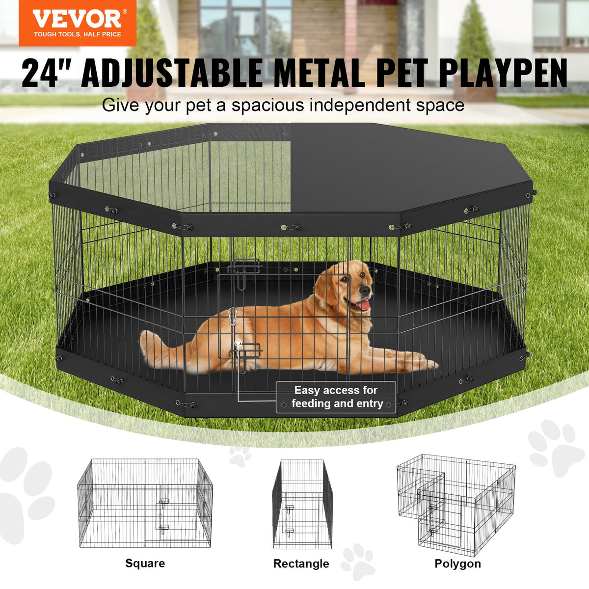 VEVOR Patio Exercise Pet Playpen - Select Your Configuration - WXZZYDCWWLHSFIECJV0 - view 2