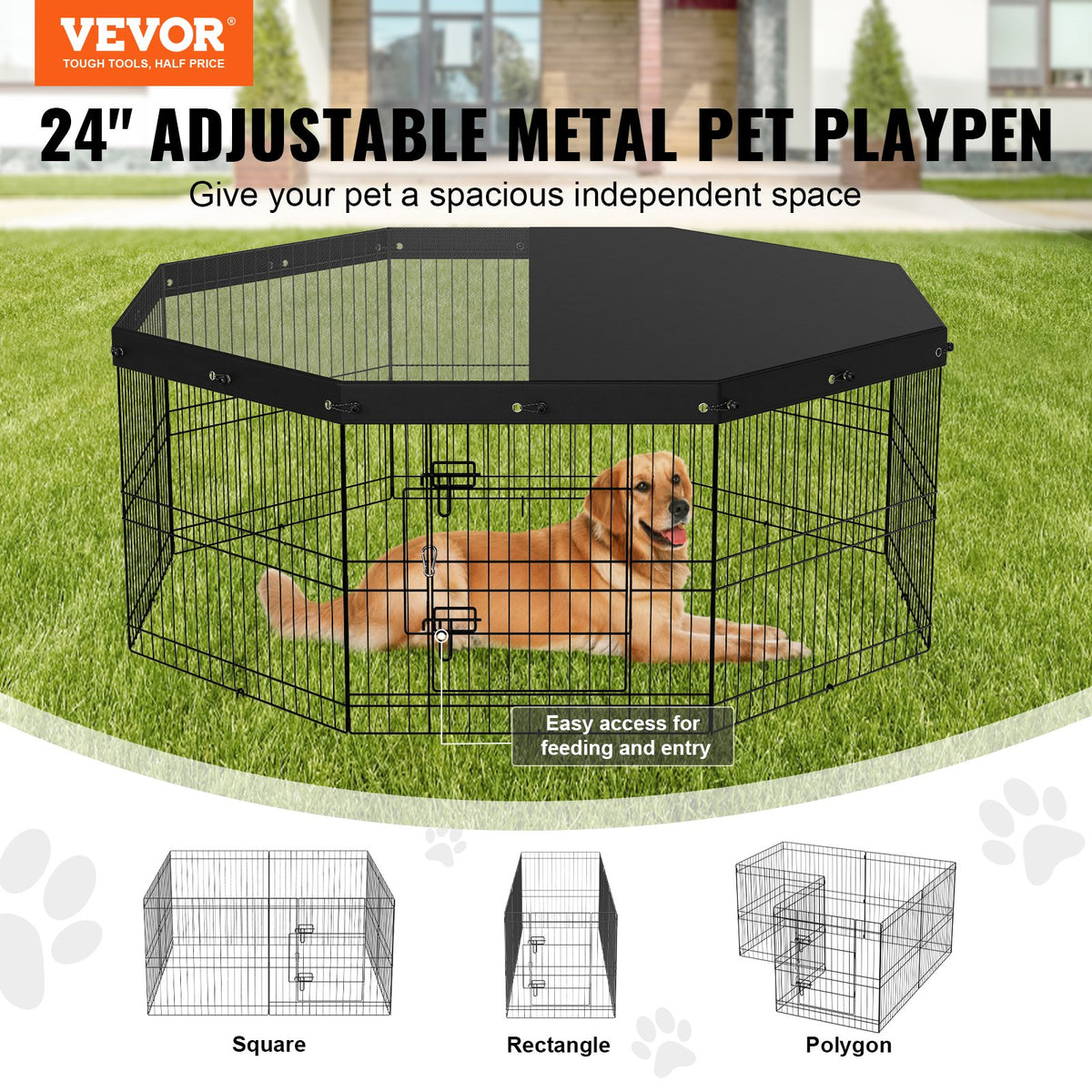 VEVOR Patio Exercise Pet Playpen - Select Your Configuration - WXZZYDCWWLHSNI0GCV0 - view 2