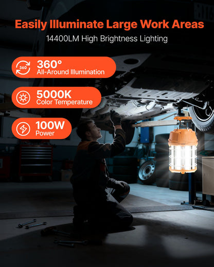 VEVOR Hanging Construction Lights - Select Your Configuration - XGSJZD100W155J3SL001V1 - view 2