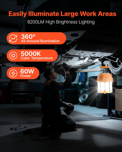 VEVOR Hanging Construction Lights - Select Your Configuration - XGSJZD60W840HHAM8001V1 - view 2