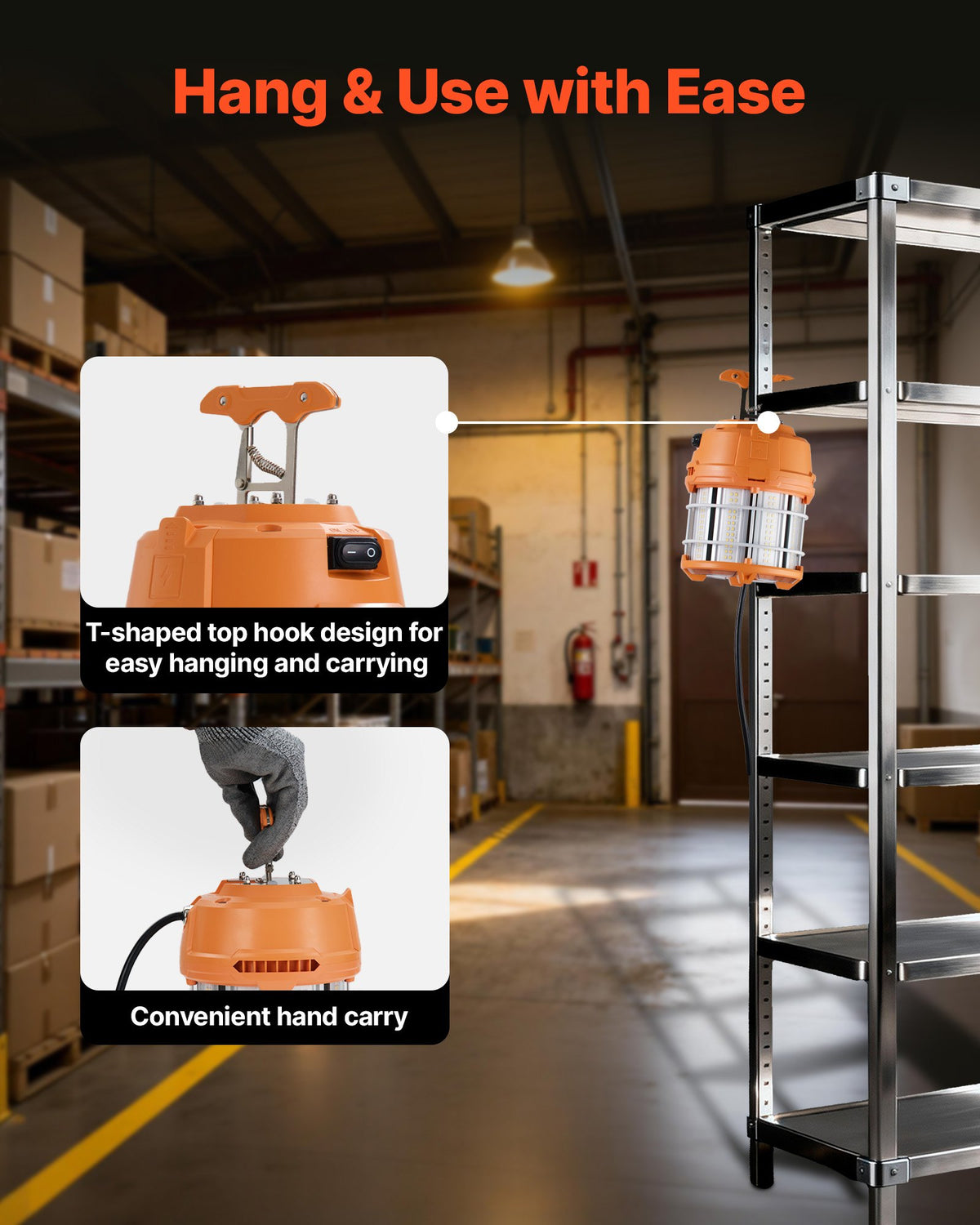 VEVOR Hanging Construction Lights - Select Your Configuration - XGSJZD60W840HHAM8001V1 - view 3