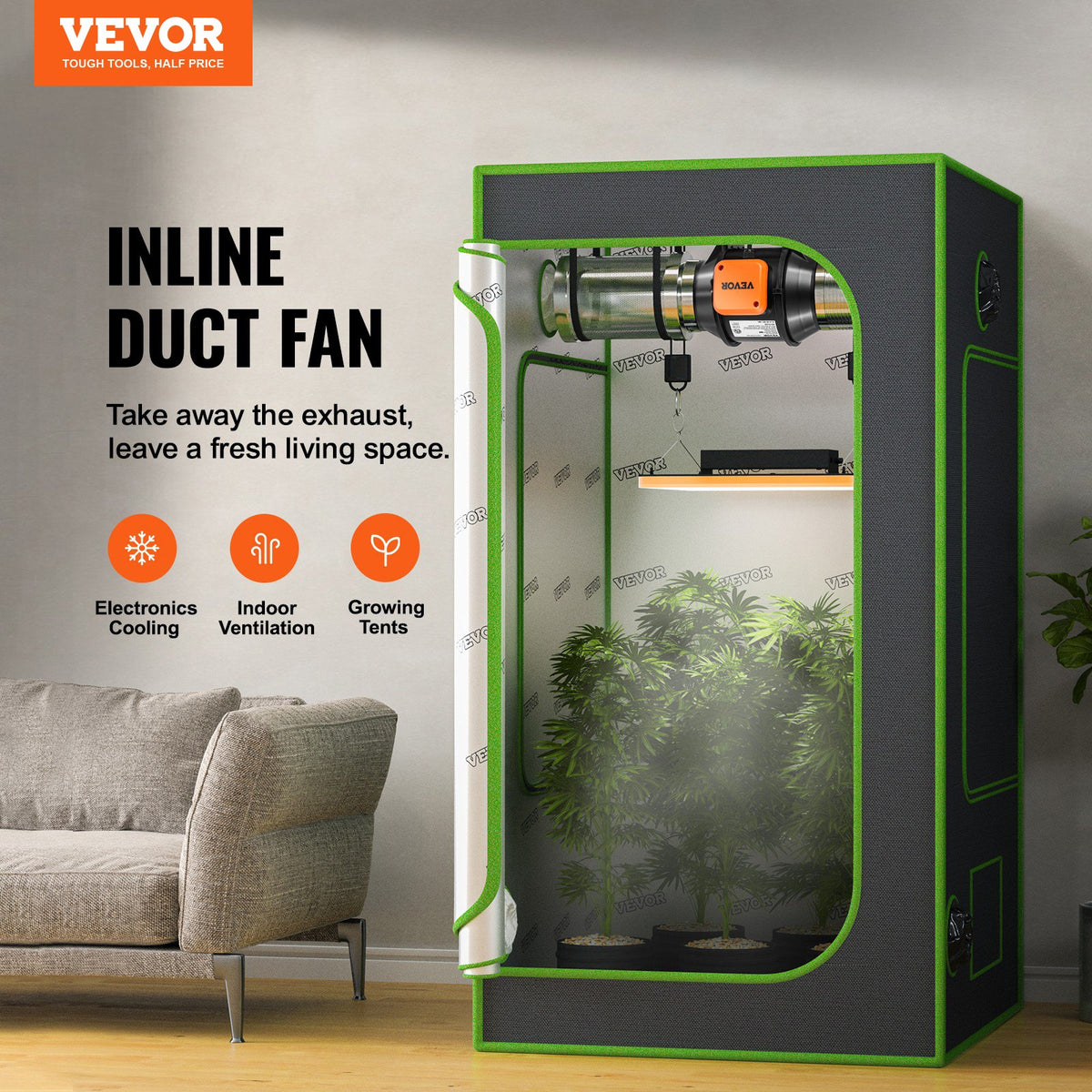 VEVOR Inline Duct Fan - Select Your Configuration - XLGDFJYCHSAC41HSYV1 - view 2