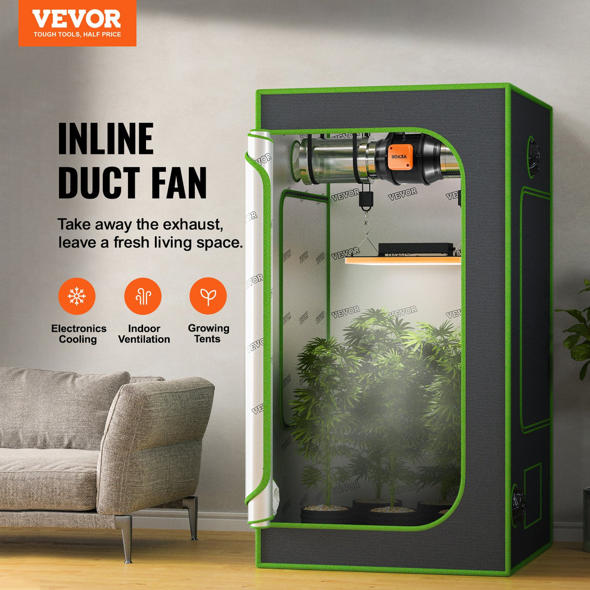 VEVOR Inline Duct Fan - Select Your Configuration - XLGDFJYCHSAC6J5DVV1 - view 2