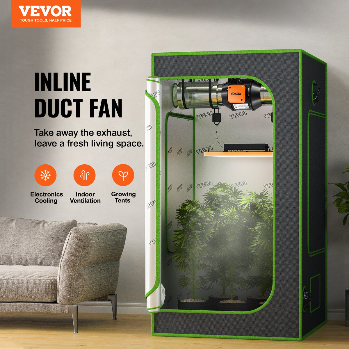 VEVOR Inline Duct Fan - Select Your Configuration - XLGDFJYCHSEC4N7QJV1 - view 2