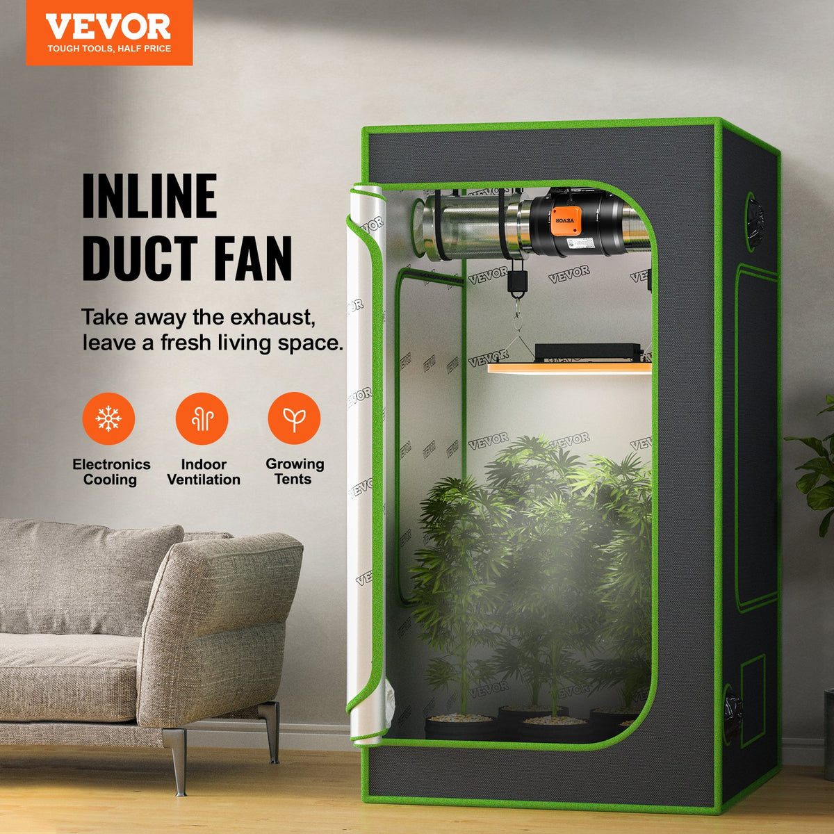VEVOR Inline Duct Fan - Select Your Configuration - XLGDFJYCHSEC8T5SCV1 - view 2